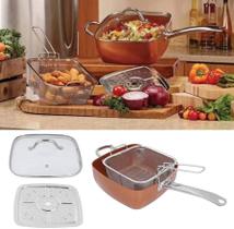 Super Kit Profissional Panela Titânio Cesto Frigideira