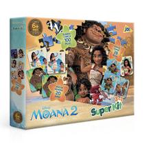 Super kit quebracabeça 100 peças mémoria dominó moana 2 3266