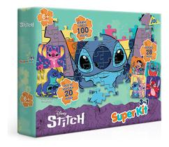 Super Kit Stitch Quebra Cabeça Dominó E Jogo Da Memória 3em1