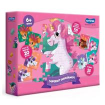 Super Kit Unicórnio Quebra Cabeça Memória Dominó Toyster 3157