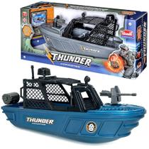 Super Lancha Militar Thunder Barco de Brinquedo Barquinho do Rambo que Flutua