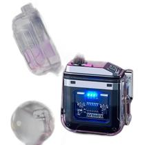 Super Lanterna Isqueiro Plasma Transparente Usb