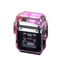 Super Lanterna Isqueiro Plasma Transparente Usb