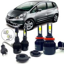 Super Led Farol Baixo Alto Milha Honda Fit 8000k 2009 À 12