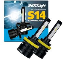 Super Led shocklight Nano S14 Farol Super Branco 6000k H11