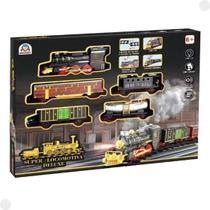 Super Locomotiva Deluxe Trem com Fumaça Luz e Sons Braskit 800-6