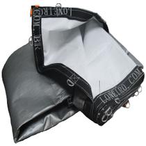 Super lona branca prata 10x4 pppe 500 micra com argolas inox Super lona branca prata 10x4 pppe 500 micra com argolas inox