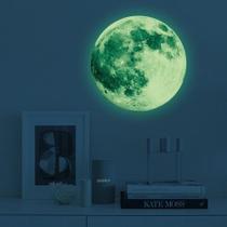 Super Lua 30cm (Grande) Adesivo Brilha no Escuro Fosforescente - Decoração Quarto Infantil