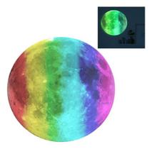 Super Lua 30cm Grande Colorida LGBT Adesivo Brilha no Escuro Fosforescente