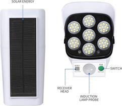 Super Luminária Solar Sensor Presença 7 Cobs 42 Super Leds