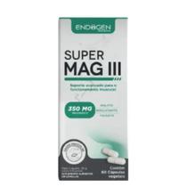 Super Mag Magnésio 3 Bisglicinato de Magnésio Taurato de Magnésio e Dimagnésio Malato 60 Cápsulas Endogen