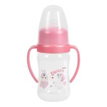 Super Mamadeira Bico Silicone Ortodôntico com Alça 300ml - Menino Menina - Estampas Variadas