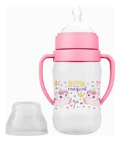 Super Mamadeira Com Alça 300ml Babygo Cor Rosa Unicórnio