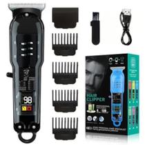 Super Máquina Cortar Cabelo Profissional Sem Fio Visor Led Super Máquina Cortar Cabelo Profissional Sem Fio Visor Led