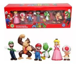 Super Mario Bros Coleção 6 Bonecos Action Figure Na Caixa