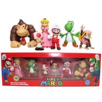 Super Mario Bros Coleção 6 Bonecos Action Figure Na Caixa