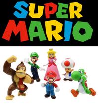 Super Mario Bros Luigi donkey kong Princesa Peach Toad Ioshi - Super Mario Bros Figure Collection