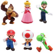 Super Mario Bros PVC Action Figure Brinquedos para Crianças kwaii kit com 6 - wellkids