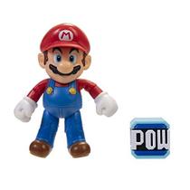 SUPER MARIO Collectible Mario 4" Poseable Articulated Action Figure com Acessório POW, Perfeito para Crianças & Colecionadores Iguais! para idades 3+