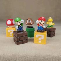 Super Mario Figura De Ação 5 Pçs Jogo Dos Desenhos Animados Modelo Boneca Decoração Bolo Ornamentos