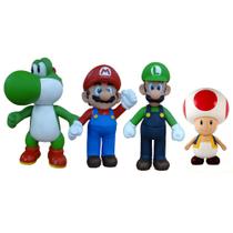 Super Mario, Luigi, Yoshi e Toad - kit 4 bonecos grandes - Super Size Figure Collection