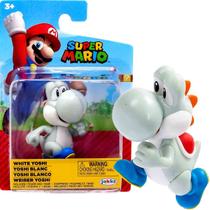 Super Mario Mini Boneco Articulado White Yoshi Branco - Candide