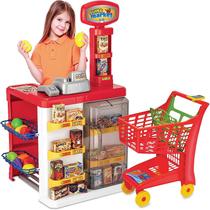 Super Market Mercado infantil Com Carrinho Luz e Som Acessórios 8039 - Magic Toys