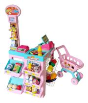 Super Mercadinho Infantil Completo C/ Luz Som e Carrinho de Compras - HK Brinquedos