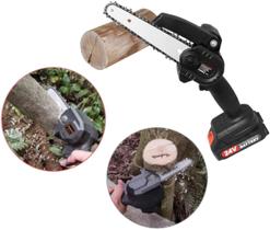 SUPER Mini Motoserra Elétrica 24v Bivolt Recarregável Portatil Preto 110V 220V