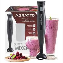 Super Mixer Elétrico Portátil 200w Com Copo Misturador De Alimentos Gourmet Preto MX-01 Agratto 127v