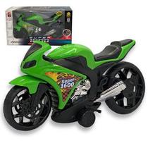 Super Moto 1600 Esportiva com Rodas com Fricção - Verde - BS TOYS