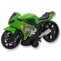 Super Moto 1600 Esportiva com Rodas com Fricção - Verde - BS TOYS