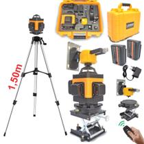 Super Nível Laser Profissional 4d 16 Linha Tripé 2 Baterias