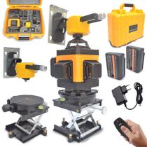 Super Nível Laser Verde Profissional 4d 16 Linhas + Suporte