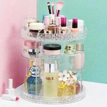 Super Organizador Elegante Porta Maquiagem Grande Giratorio 360 Guarda Cosmético Perfume Creme Corpo Facial Lápis