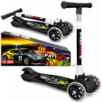 Super Patinete Infantil Scooter Carros 3 Rodinhas Meninos Luzes LED Até 45kg Preto Super Patinete Infantil Scooter Carros 3 Rodinhas Meninos Luzes LED Até 45kg Preto