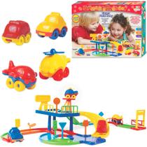 Super Pista Com Carro Avião Helicóptero Brinquedo Infantil Presente