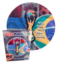 Super Quebra-cabeça Bola Brasil Pentacampeão das copas de 217 peças em mdf
