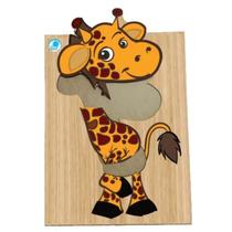 Super quebra cabeça girafa com 7 peças em madeira - simque - 646