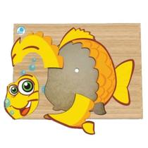 Super quebra cabeça peixe com 7 peças em madeira - simque - 648