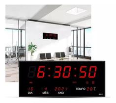 Super Relógio Cronometro Calendário Alarme Digital Parede Super Relógio Cronometro Calendário Alarme Digital Parede