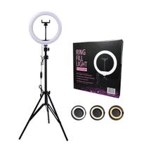 Super Ring Light Led 10 Polegadas 26Cm Com Tripé 2M