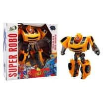 Super Robô Transforma em Carro Vip Toys Amarelo