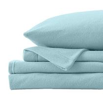 Super Soft Full Cloud Blue Micro Fleece Sheet Set Lençóis aconchegantes, quentes, duráveis, respiráveis e macios Folhas de inverno de microvelo em cores sólidas Coleção Christina by Great Bay Home