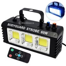 Super Strobo 60W Canhão Refletor Com Controle 3 LEDs Efeito Flash Para Festa - 1948813