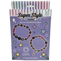 Super Style World Kit Pulseiras com 98 Peças Fun