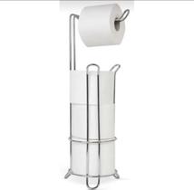 Super Suporte Papel Higiênico - 4 Rolos - Aço Inox - Dolce Home