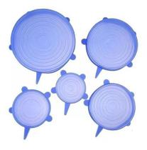 Super Tampas Silicone Pote Universal Stretch Facil 6 Tamanho