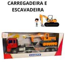 Super Truck Carredeira Fricção Trator Escavadeira Brinquedo