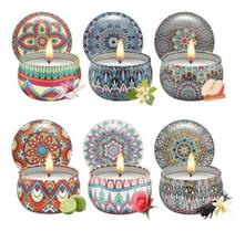 Super Velas Grande Cera Natural Perfumada Lata Mandalas